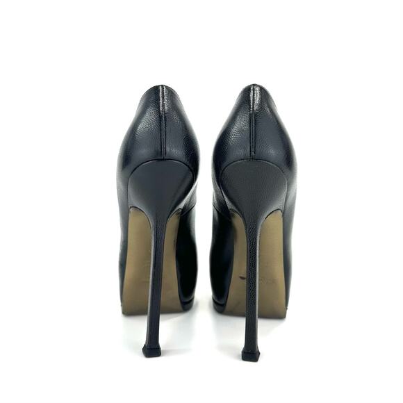 Yves Saint Laurent YSL "TRIBTOO" BLACK CAVIAR LEATHER STILETTOS PLATFORMS PUMPS - Picture 5 of 16